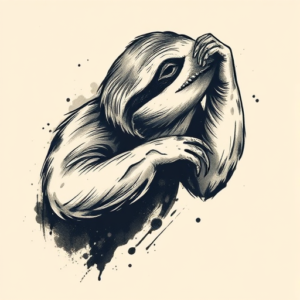 Brushstroke Sloth Tattoo