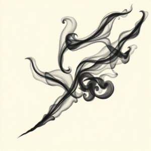 Brushstroke Smoke Tattoo