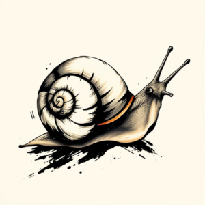 Brushstroke Snail Tattoo