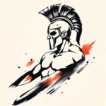 Brushstroke Spartan Tattoo