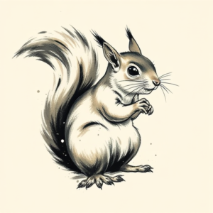 Brushstroke Squirrel Tattoo