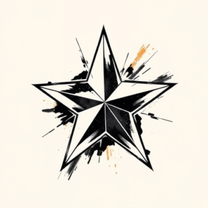 Brushstroke Star Tattoo
