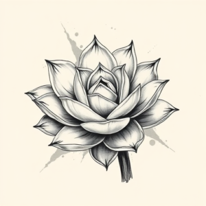 Brushstroke Succulent Tattoo