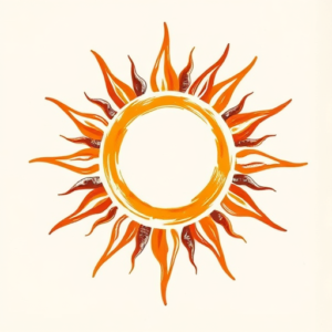Brushstroke Sun Tattoo