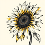 Brushstroke Sunflower Tattoo