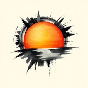 Brushstroke Sunrise Tattoo