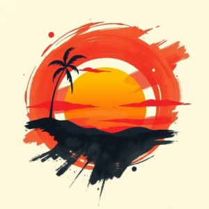 Brushstroke Sunset Tattoo