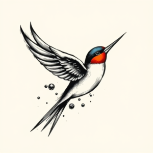 Brushstroke Swallow Tattoo