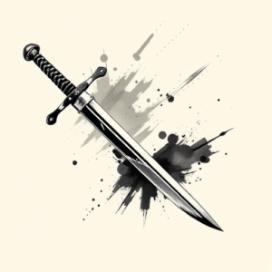 Brushstroke Sword Tattoo