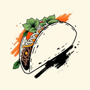 Brushstroke Taco Tattoo