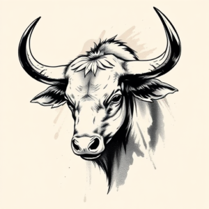 Brushstroke Taurus Tattoo