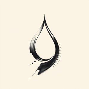 Brushstroke Teardrop Tattoo