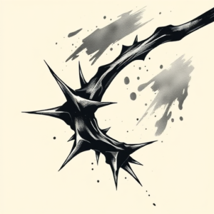 Brushstroke Thorn Tattoo