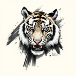 Brushstroke Tiger Tattoo