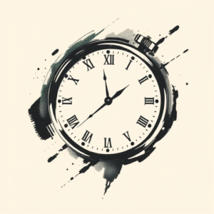 Brushstroke Time Tattoo