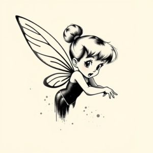 Brushstroke Tinkerbell Tattoo