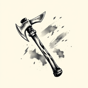 Brushstroke Tomahawk Tattoo