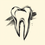 Brushstroke Tooth Tattoo