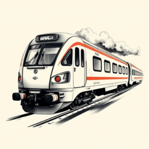 Brushstroke Train Tattoo