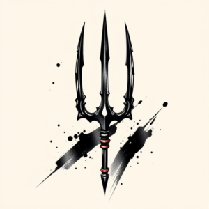 Brushstroke Trident Tattoo