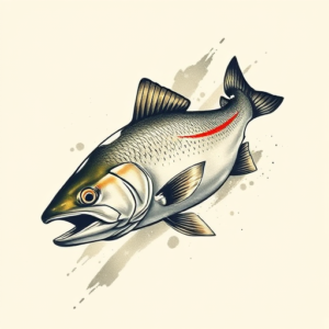 Brushstroke Trout Tattoo