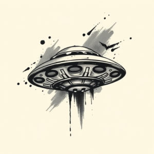 Brushstroke Ufo Tattoo