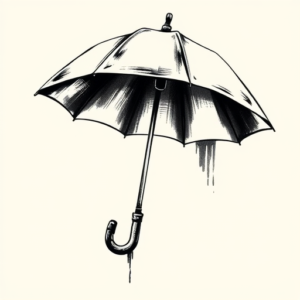Brushstroke Umbrella Tattoo