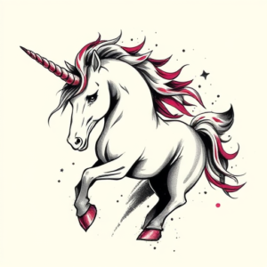 Brushstroke Unicorn Tattoo