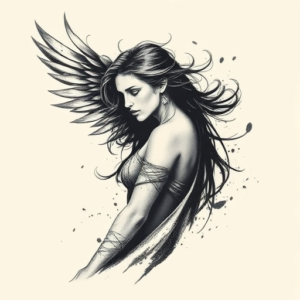 Brushstroke Valkyrie Tattoo