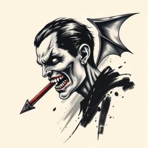 Brushstroke Vampire Tattoo