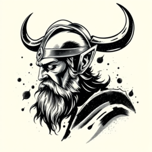 Brushstroke Viking Tattoo