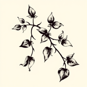 Brushstroke Vine Tattoo