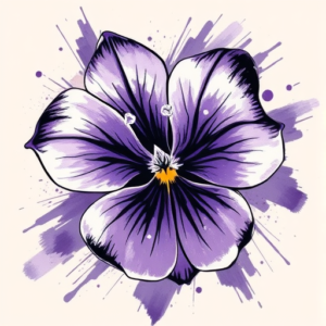 Brushstroke Violet Tattoo