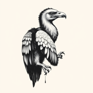 Brushstroke Vulture Tattoo