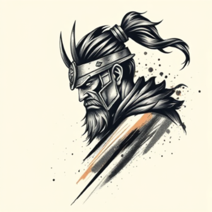 Brushstroke Warrior Tattoo