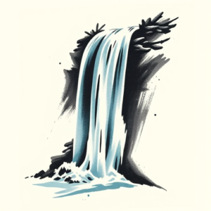 Brushstroke Waterfall Tattoo