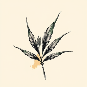 Brushstroke Weed Tattoo