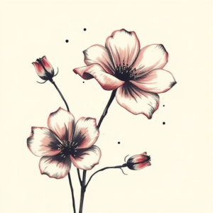 Brushstroke Wildflower Tattoo