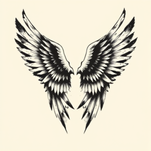 Brushstroke Wings Tattoo