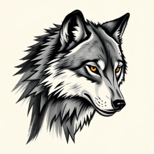 Brushstroke Wolf Tattoo