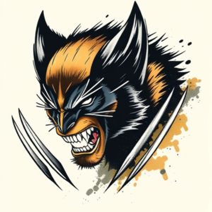 Brushstroke Wolverine Tattoo