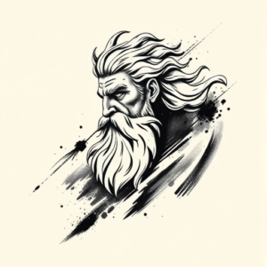Brushstroke Zeus Tattoo