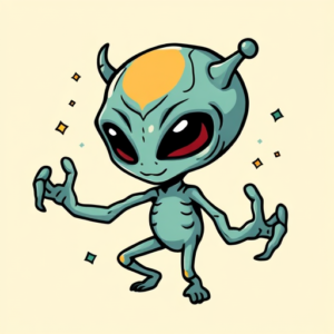 Cartoon Alien Tattoo
