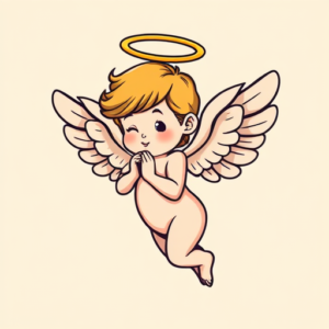 Cartoon Angel Tattoo