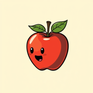 Cartoon Apple Tattoo