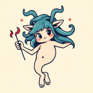 Cartoon Aquarius Tattoo