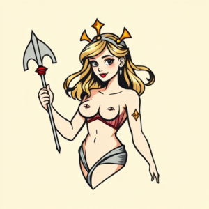 Cartoon Artemis Tattoo