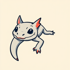 Cartoon Axolotl Tattoo