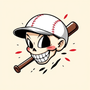 Cartoon Baseball Tattoo