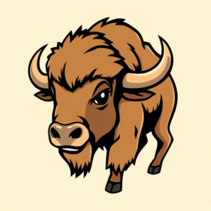 Cartoon Bison Tattoo